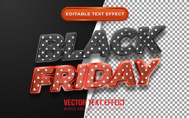 Efecto de texto editable de viernes negro