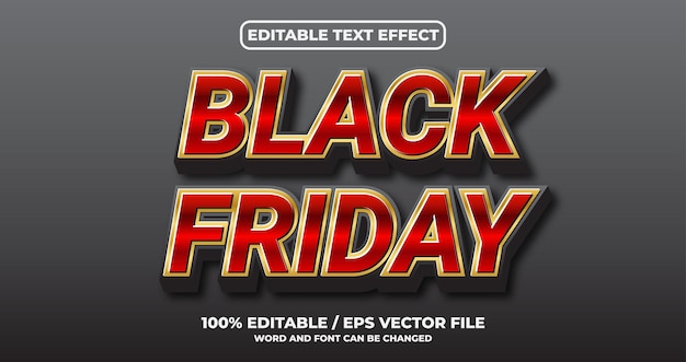 Efecto de texto editable del viernes negro