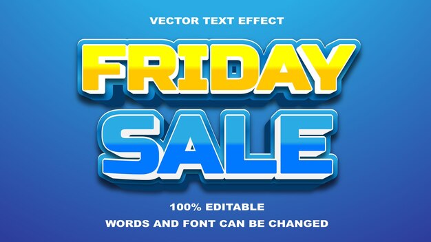EFECTO TEXTO EDITABLE VIERNES VENTA AZUL Y AMARILLO