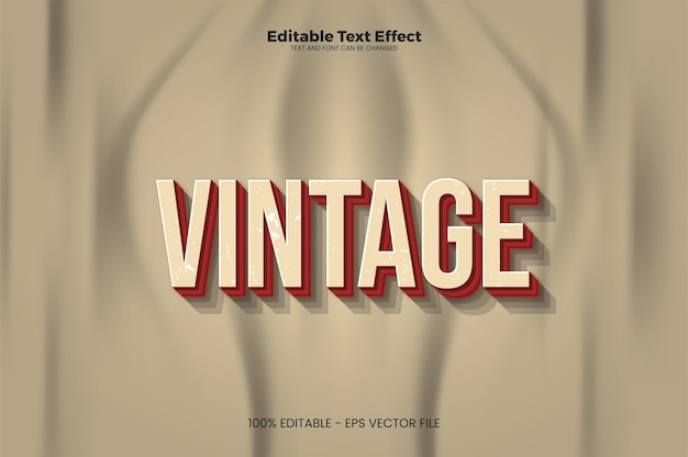 Efecto de texto editable vintage en estilo de tendencia moderna