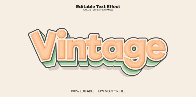 Efecto de texto editable vintage en estilo de tendencia moderna