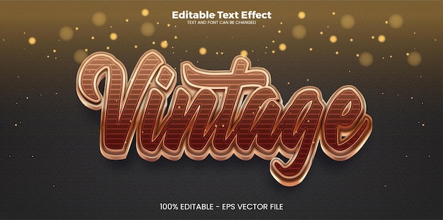 Vector efecto de texto editable vintage en estilo de tendencia moderna