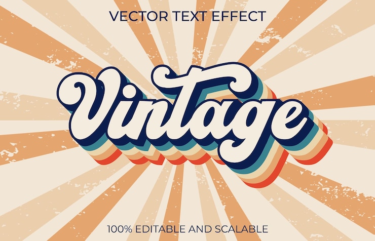 Vector efecto de texto editable vintage retro vector 80s