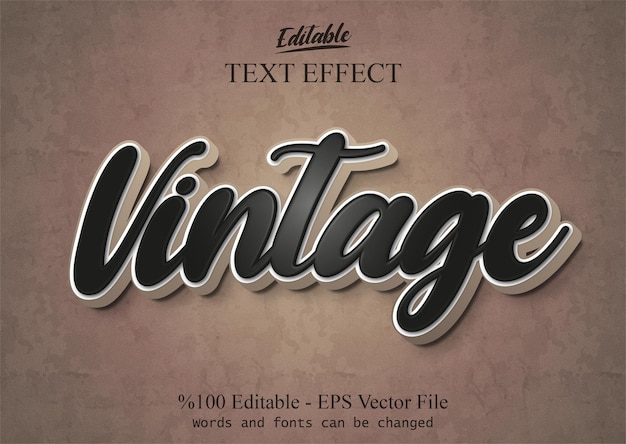 Efecto de texto editable vintage vectoriales eps