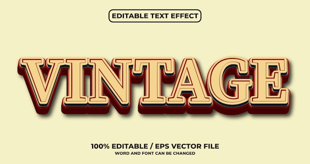 Vector efecto de texto editable vintage