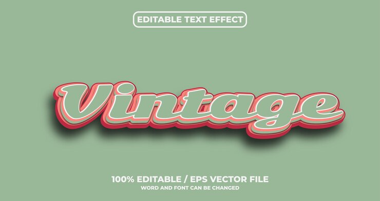 Vector efecto de texto editable vintage