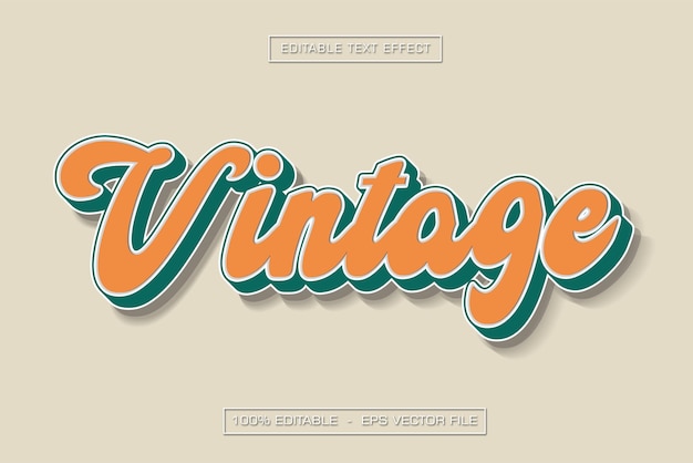 Efecto de texto editable vintage
