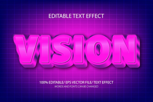 Efecto de texto editable de la visión y estilo de texto editable