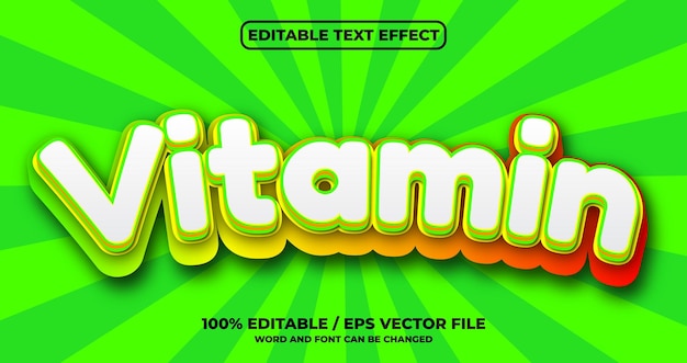 efecto de texto editable de vitamina