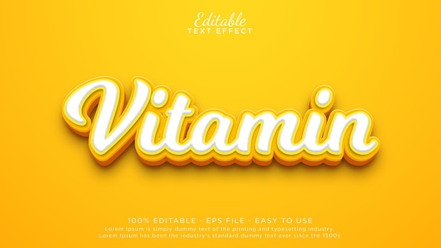 Efecto de texto editable de vitaminas