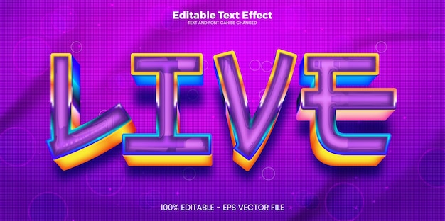 Efecto de texto editable en vivo en estilo neón moderno