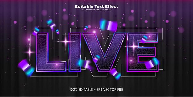 Efecto de texto editable en vivo en el estilo de tendencia moderna