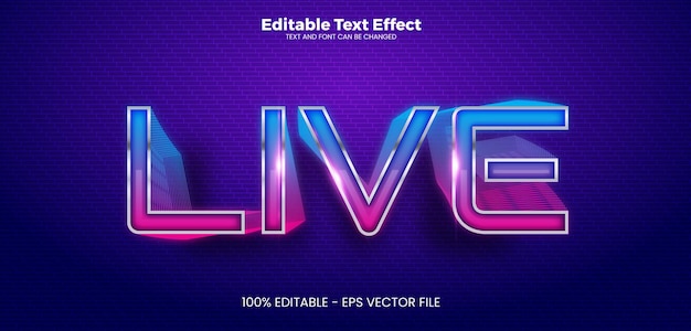 Efecto de texto editable en vivo en el estilo de tendencia moderna