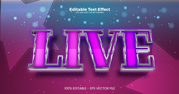 Efecto de texto editable en vivo en el estilo de tendencia moderna