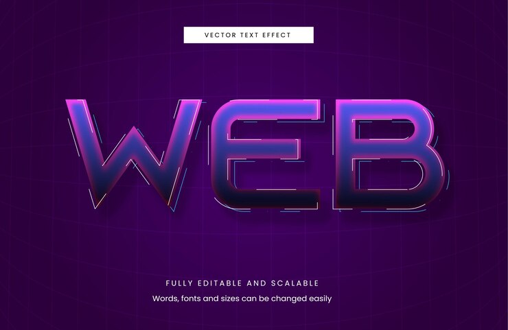Vector efecto de texto editable web