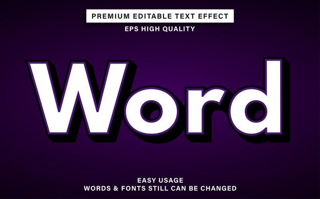 Efecto de texto editable de Word
