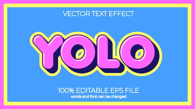 Vector efecto de texto editable yolo estilo eps efecto de texto editable