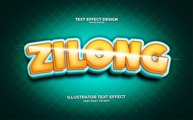 Efecto de texto editable Zilong 3d