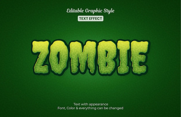 Efecto de texto editable zombi