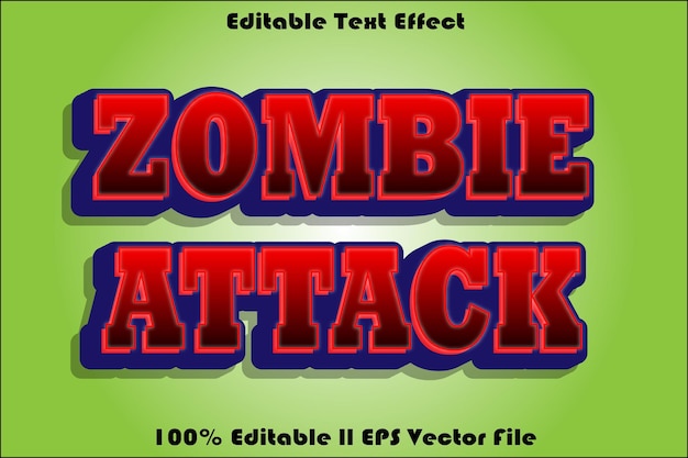 El efecto de texto editable de Zombie Attack