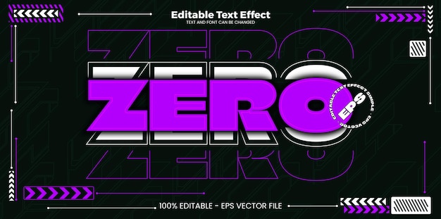 Efecto de texto editable de la zona en el estilo de tendencia simple cibernética moderna