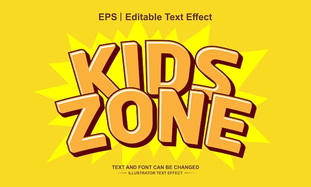 Efecto de texto editable de zona infantil