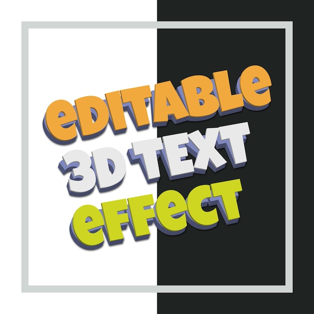 Vector efecto de texto editableestilo 3d