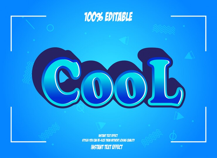 Vector efecto de texto para efecto futurista fresco