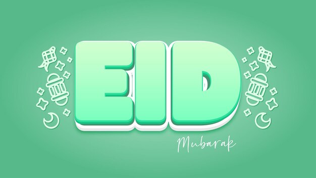 efecto de texto eid mubarak