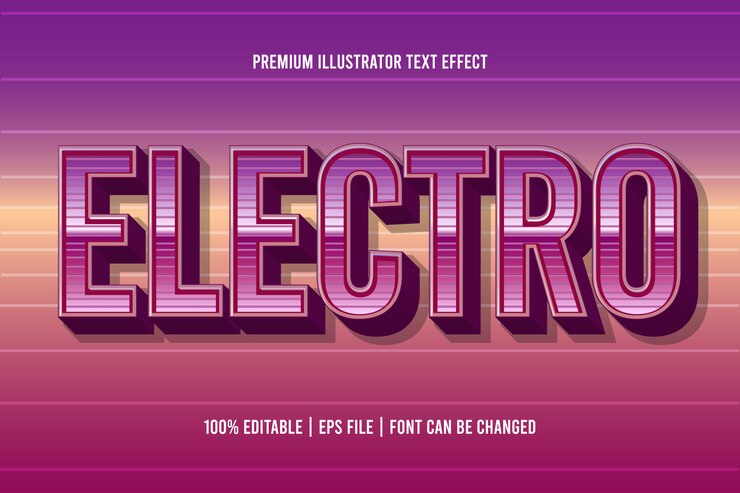 Vector efecto de texto electro editable