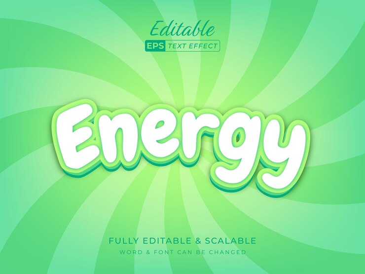 Vector efecto de texto energético - editable