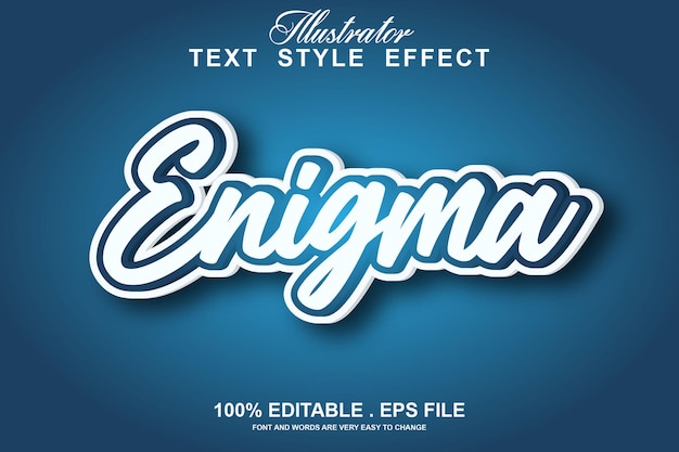 Vector efecto de texto enigma editable