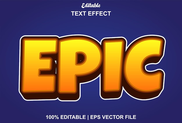 Efecto de texto épico con estilo 3d.