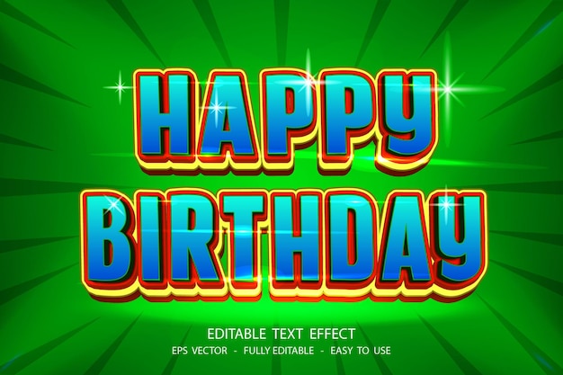 Vector efecto de texto eps 3d totalmente editable