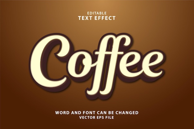 Efecto de texto eps de café editable 3d