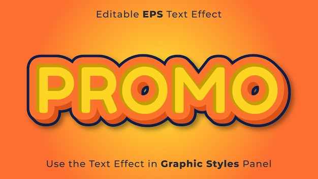 Efecto de texto EPS editable de promoción para venta de descuento de título y póster