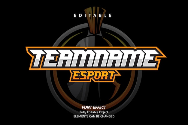 Vector efecto de texto del equipo de esport