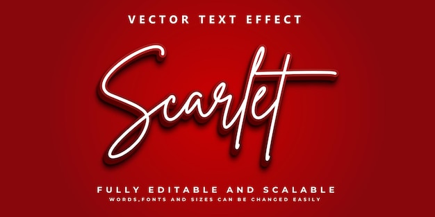 efecto de texto escarlata