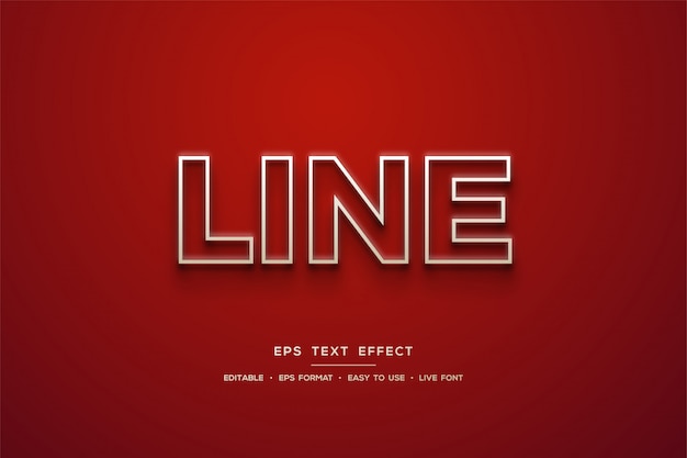 Efecto de texto con escribir solo líneas blancas sobre un fondo rojo.