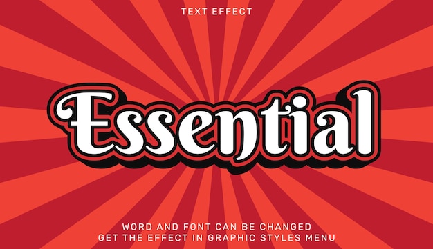 Efecto de texto esencial en diseño 3d.