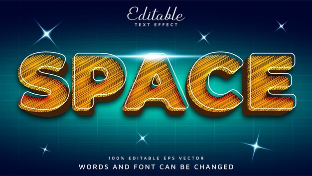 Efecto de texto espacial Eps vectoriales editables