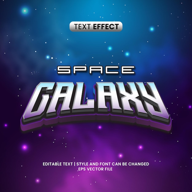 Efecto de texto espacial galáctico realista