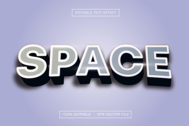 Efecto de texto de espacio vectorial editable