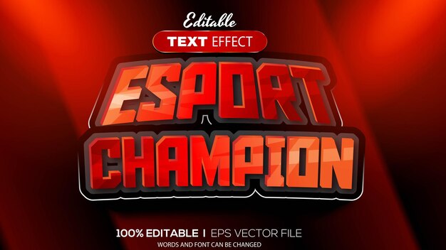 Efecto de texto de esport 3D Efecto de texto editable