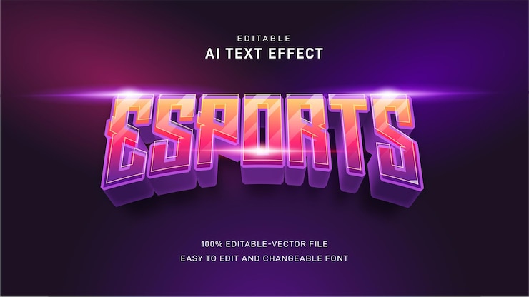 Vector efecto de texto esport