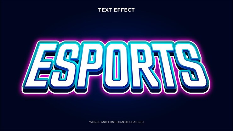 Vector efecto de texto de esports editable