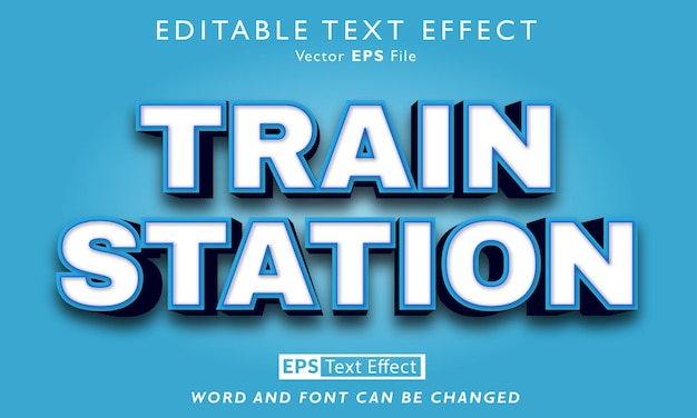 efecto de texto de la estación de tren