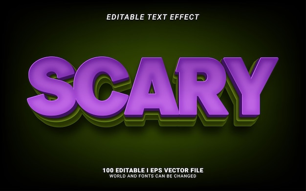 efecto de texto de estilo 3d aterrador