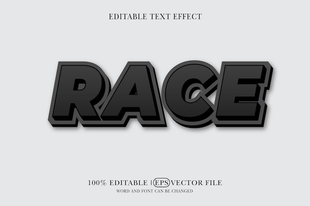 Efecto de texto con estilo 3D de carrera editable.