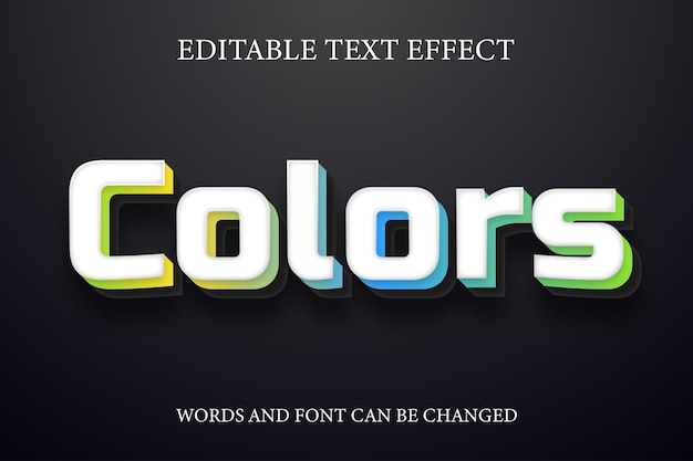 Efecto de texto de estilo 3d en color